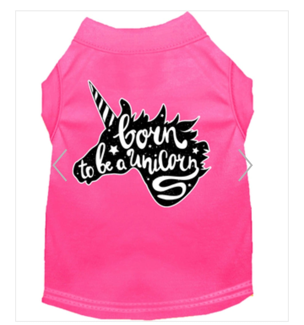 Born To Be A Unicorn Dog Shirt - Pink