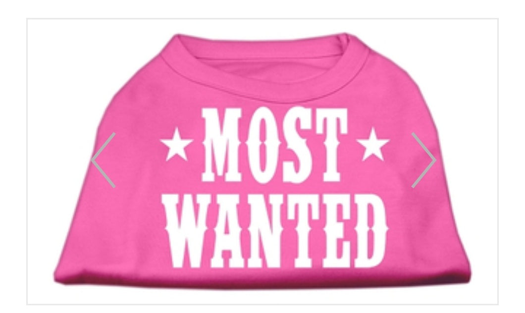 Most Wanted Dog Shirt - Pink