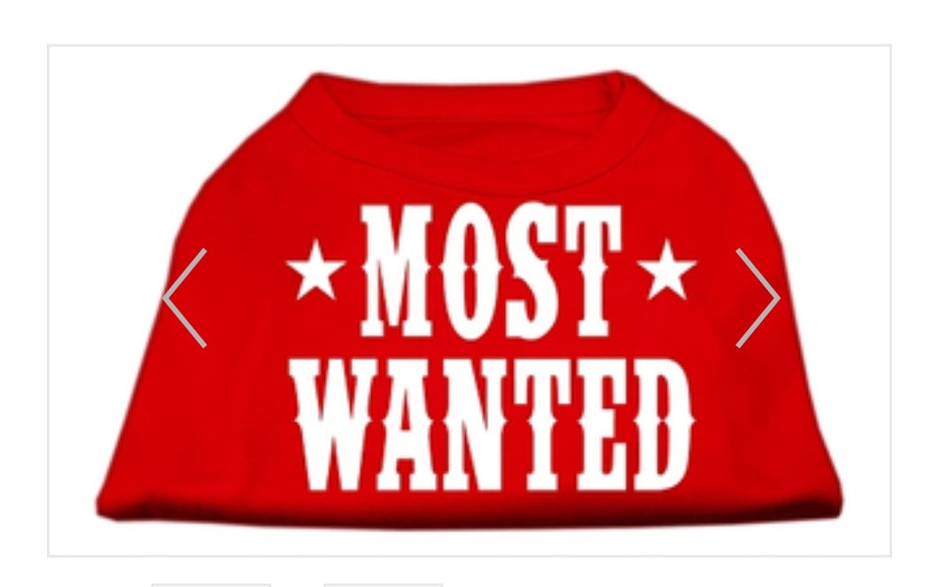 Most Wanted Dog Shirt - Red