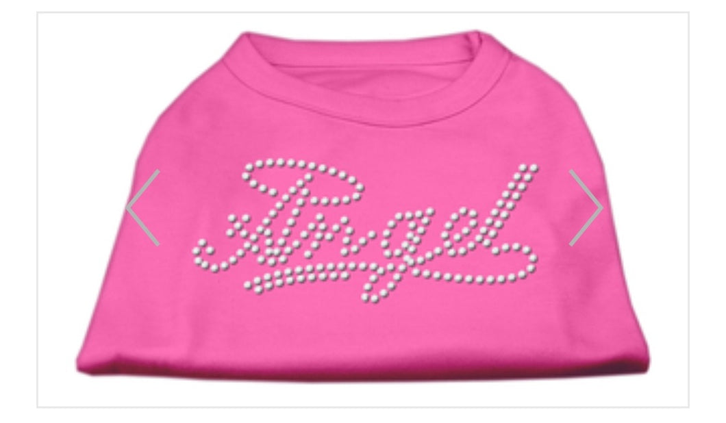 Angel Rhinestone Dog Shirt - Pink