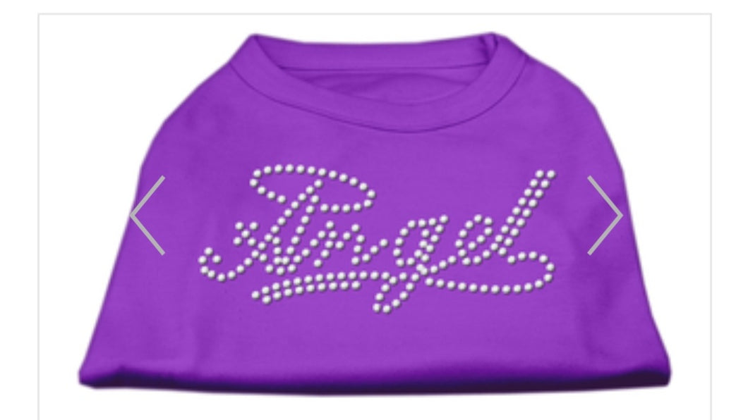 Angel Rhinestone Dog Shirt - Purple