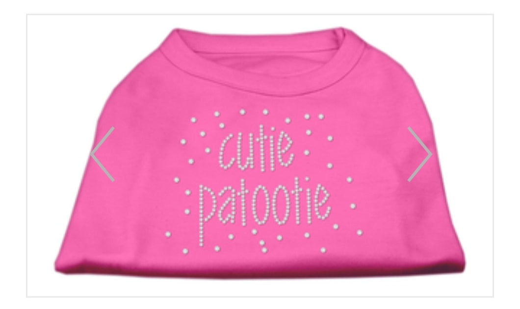 Cutie Patootie Rhinestone Dog Shirt - Pink