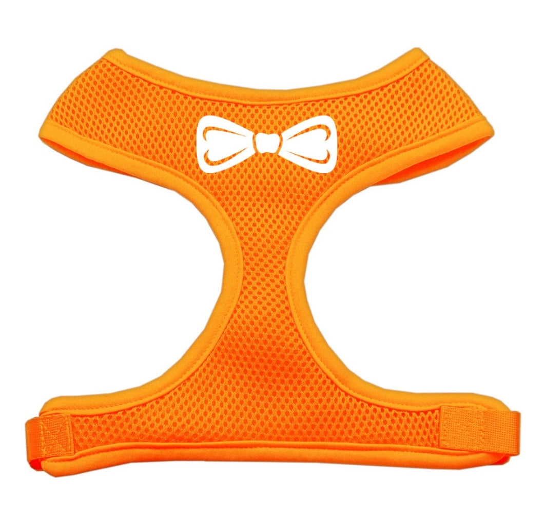 Bowtie Screen Print Dog Harness - Orange