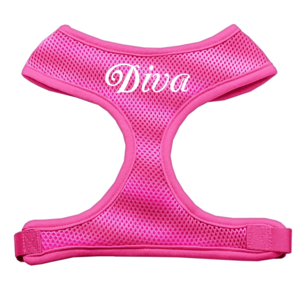 Diva Screen Print Dog Harness - Pink