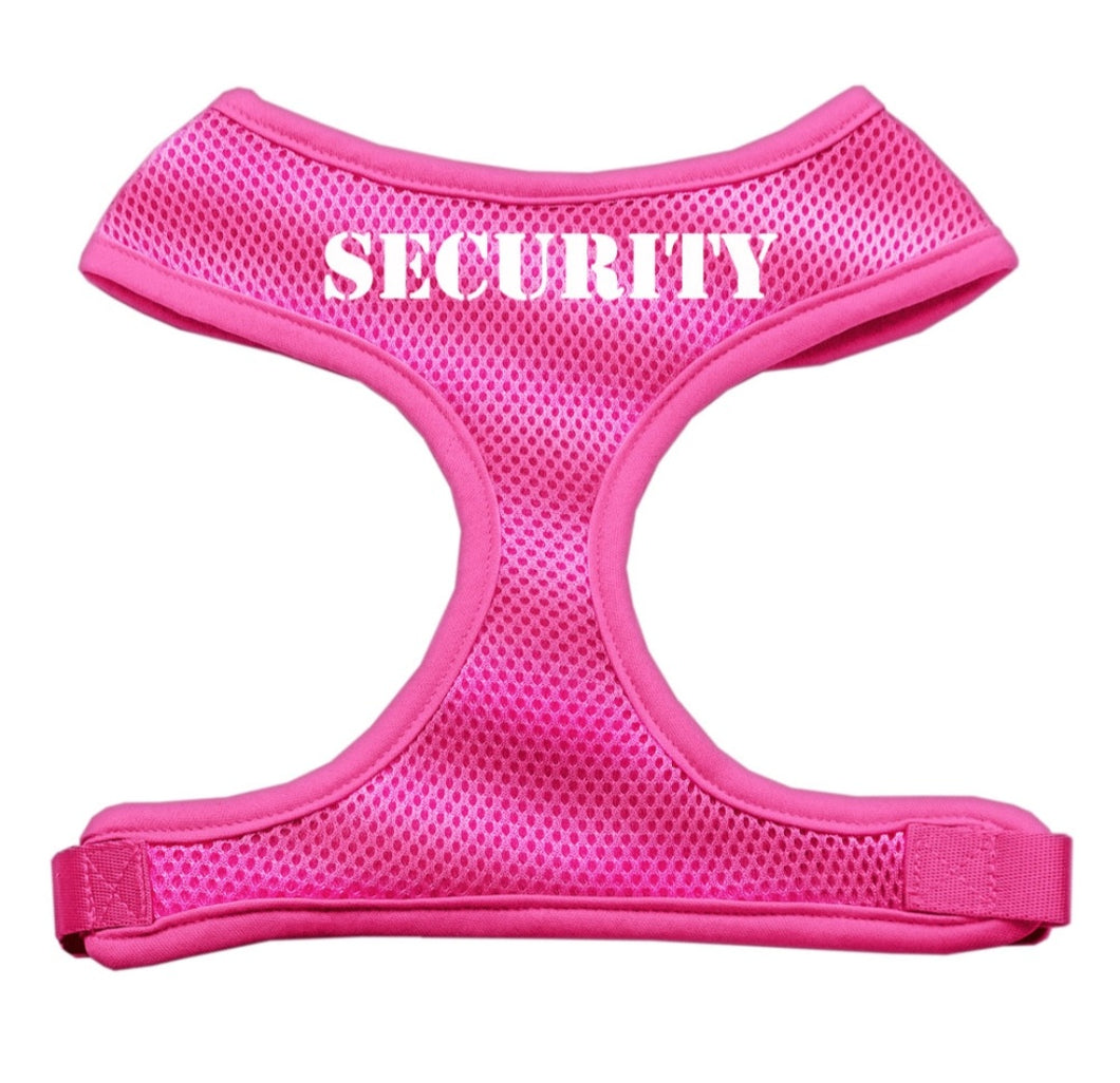 Security Screen Print Dog Harness - Pink