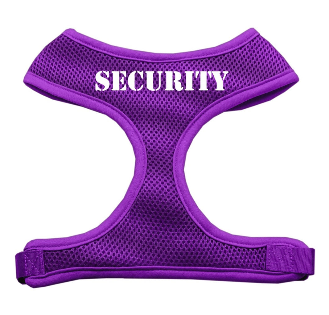 Security Screen Print Dog Harness - Purple