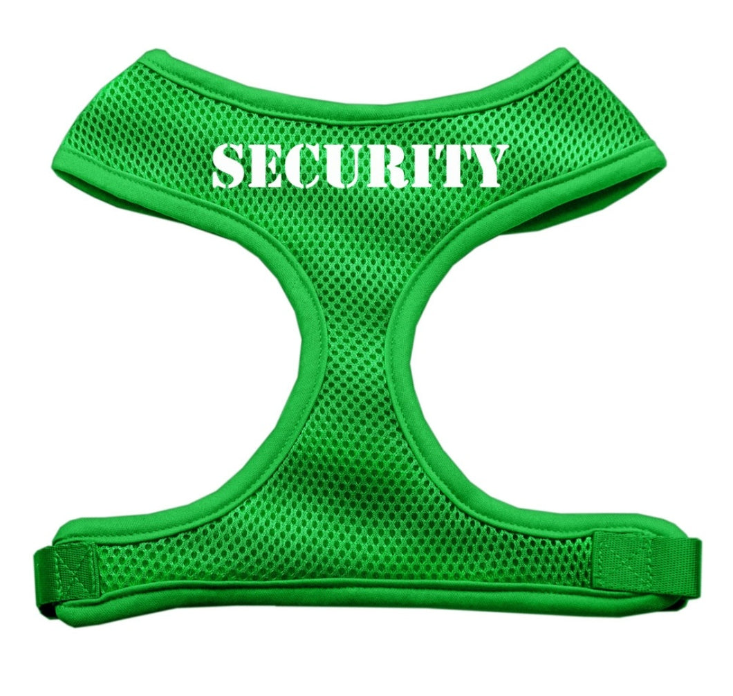 Security Screen Print Dog Harness - Green