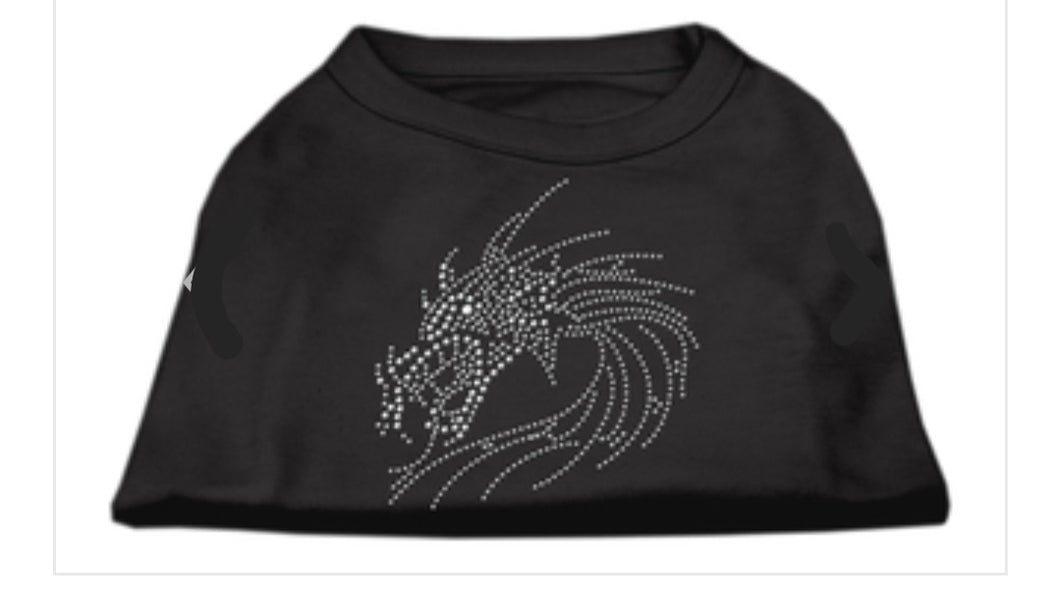 Dragon Rhinestone Dog Shirt - Black