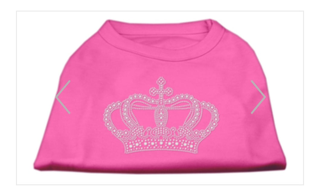 Crown Rhinestone Dog Shirt - Pink