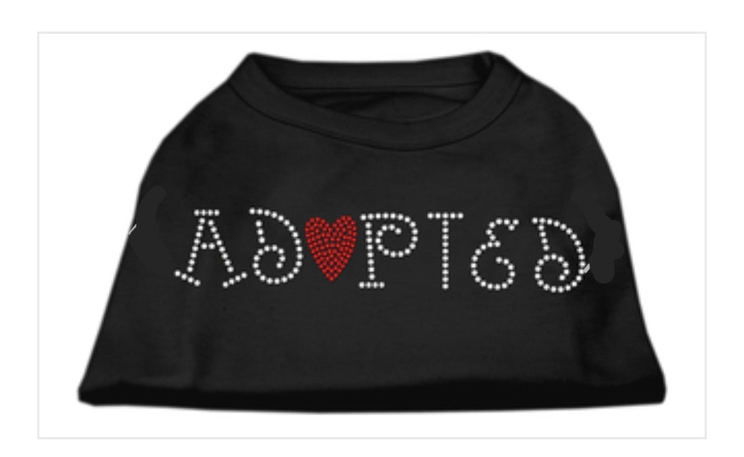 Adopted Rhinestone Dog Shirt - Black