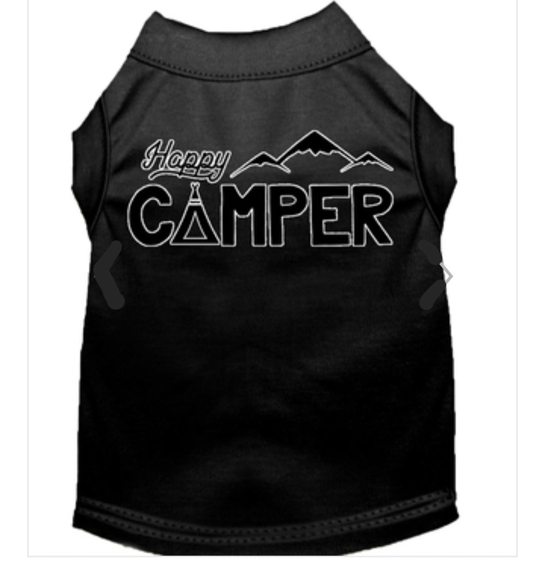 Happy Camper Dog Shirt - Black