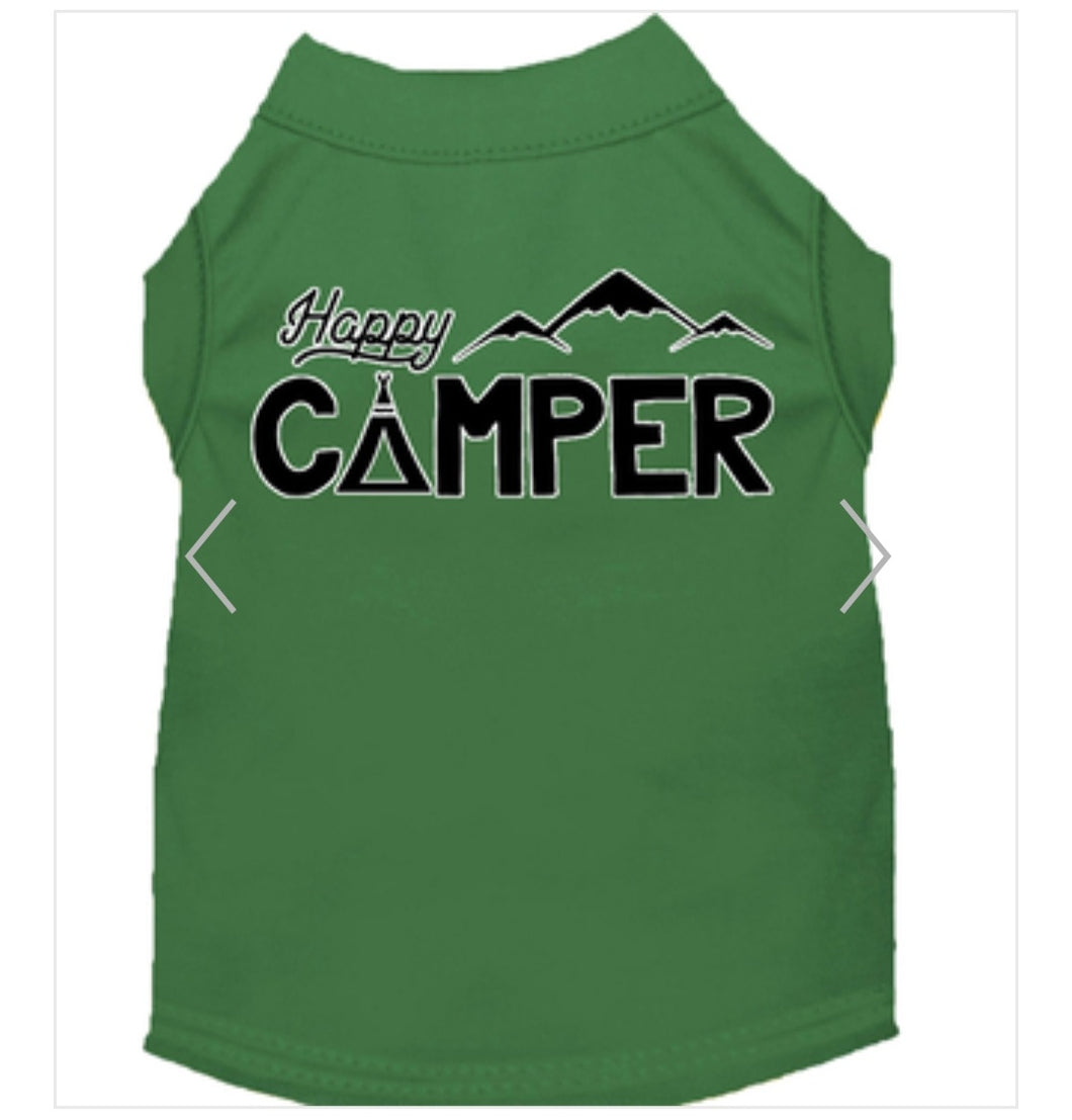 Happy Camper Dog Shirt - Green