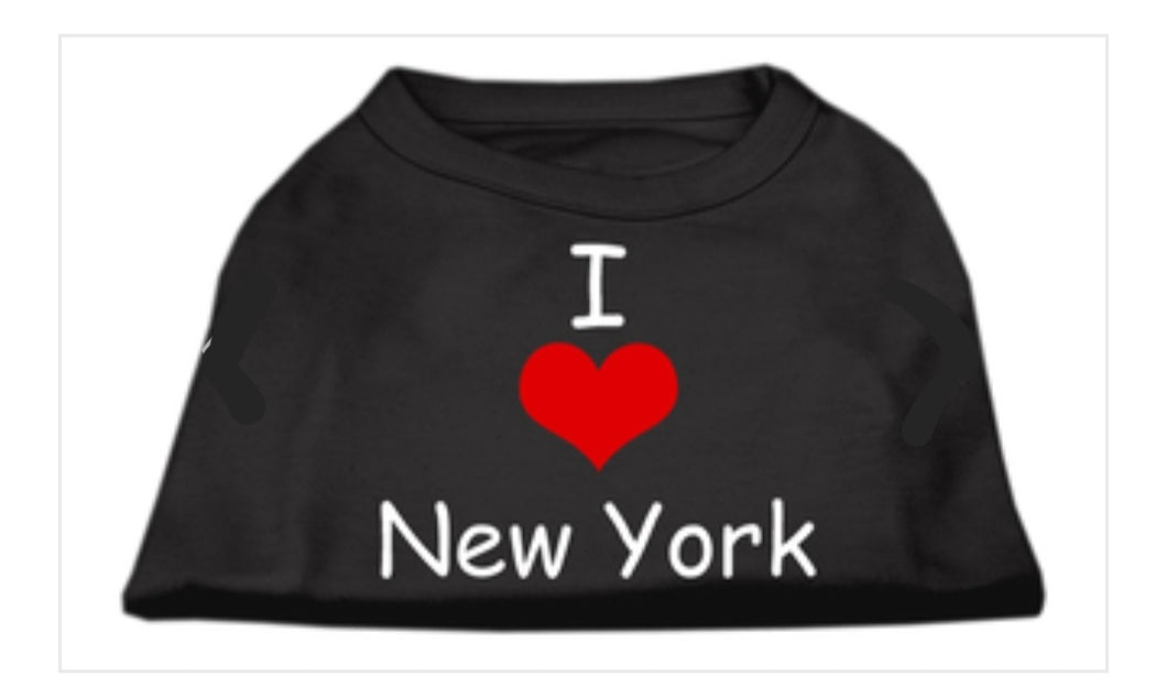 I Love New York Dog Shirt - Black