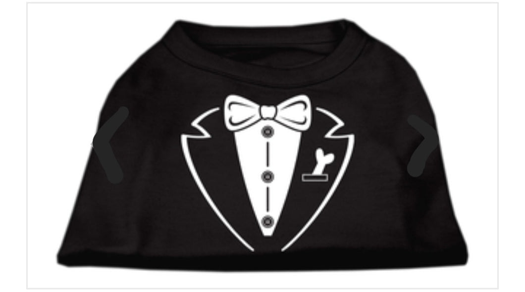 Tuxedo Screen Print Shirt - Black