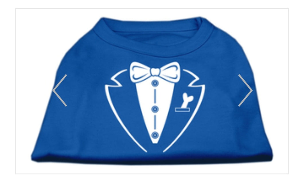Tuxedo Screen Print Shirt - Blue