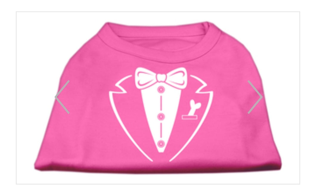 Tuxedo Screen Print Shirt - Pink