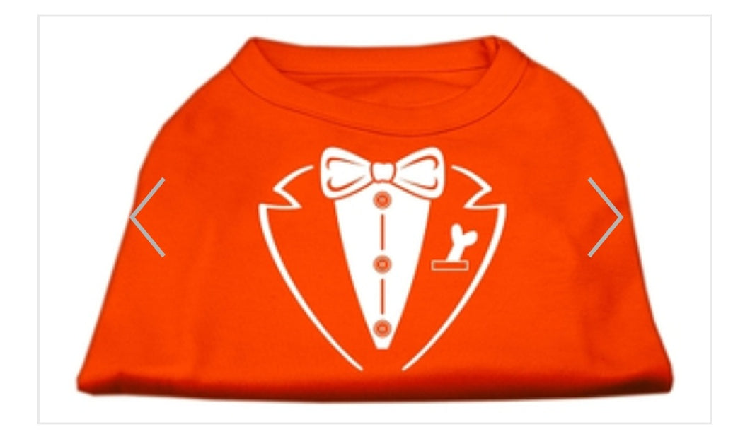 Tuxedo Screen Print Shirt - Orange