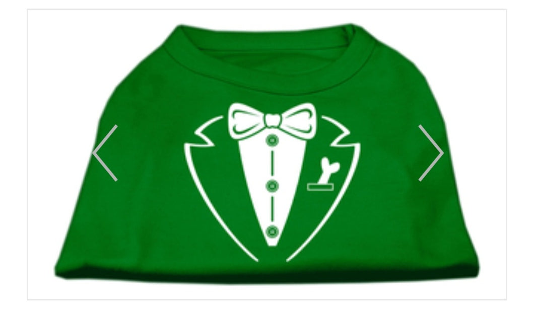 Tuxedo Screen Print Shirt - Green