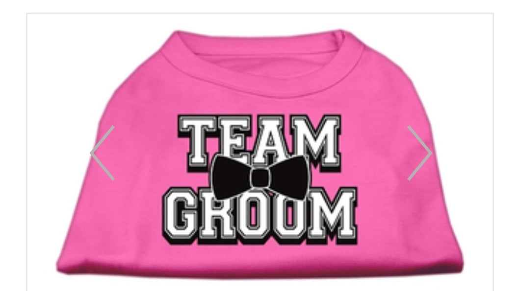 Team Groom Screen Print Shirt - Pink