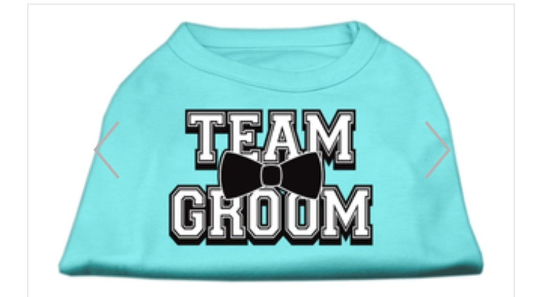 Team Groom Screen Print Shirt - Aqua