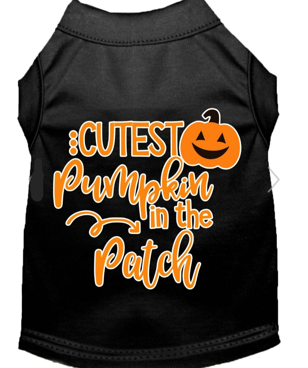 Cutest Pumpkin Screen Print Dog Shirt - Black