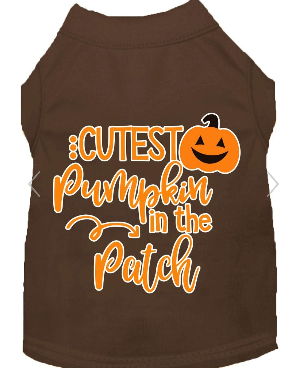 Cutest Pumpkin Screen Print Dog Shirt - Brown