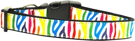 Zebra Rainbow Nylon Collar