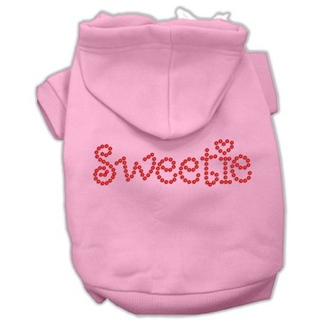 Sweetie Rhinestone Dog Hoodie - Pink