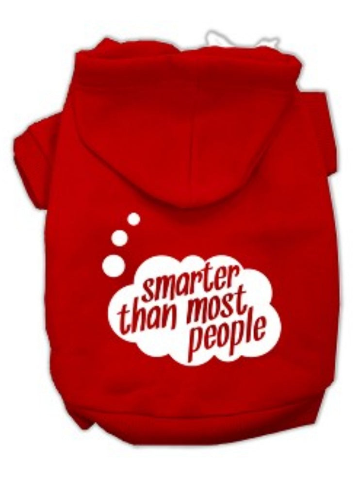 Smarter Than Most People Screen Print Hoodie - Red