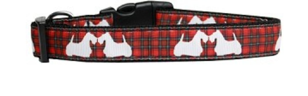 Red Plaid Scottie Nylon Collar