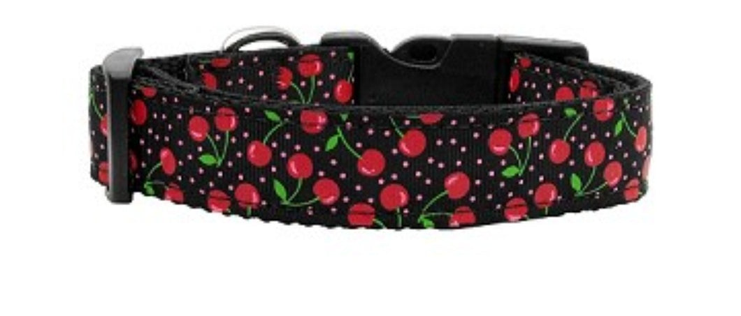 Cherries (Black) Nylon Collar