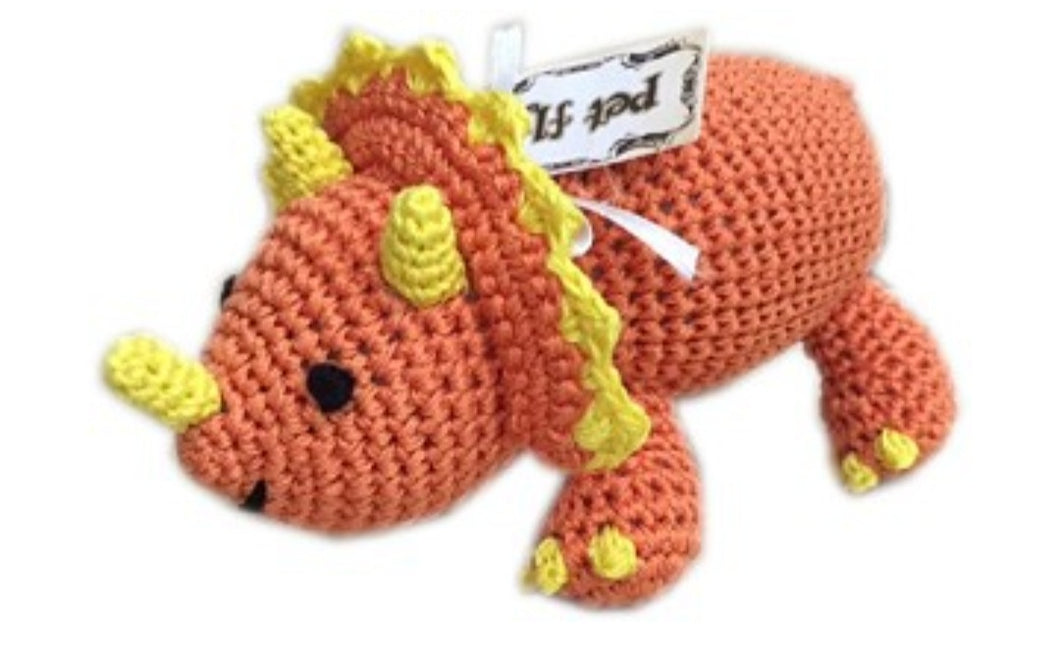 Triceratops Organic Cotton Small Dog Toy