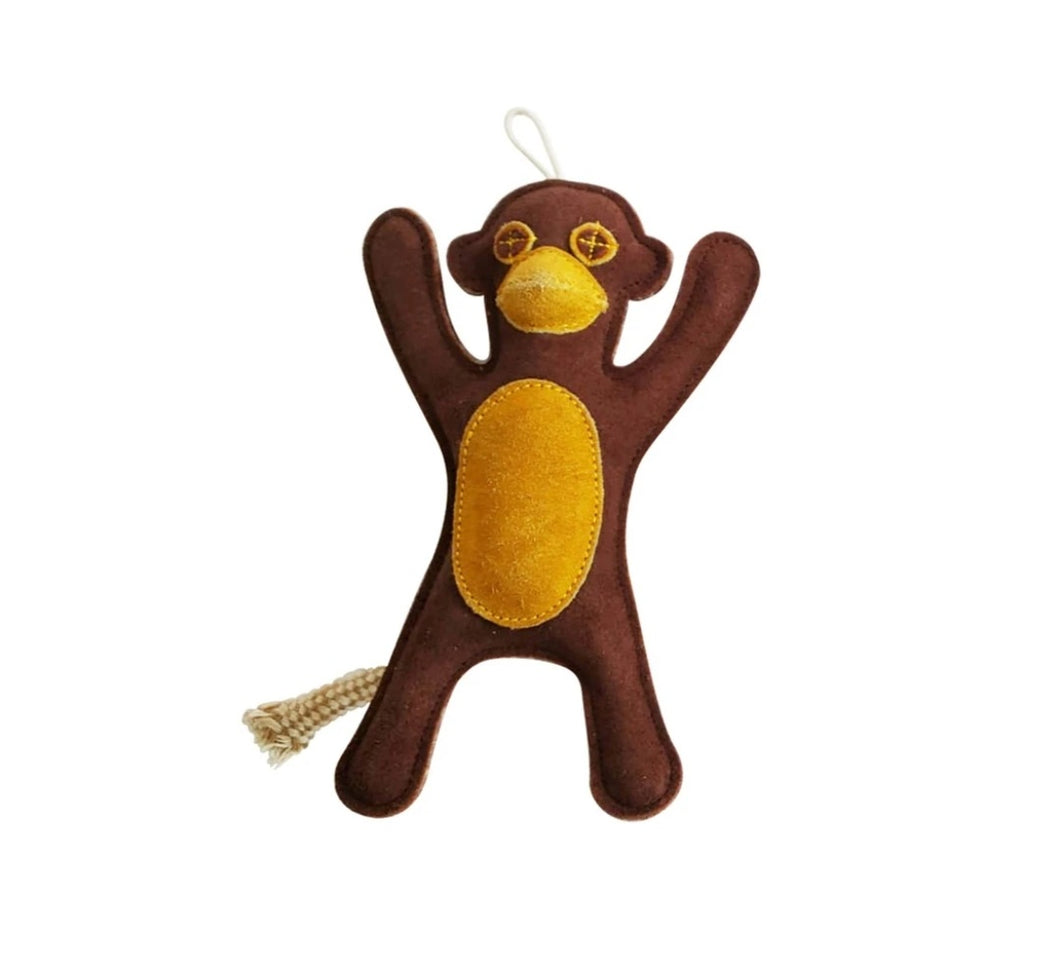 Monkey Leather Dog Toy