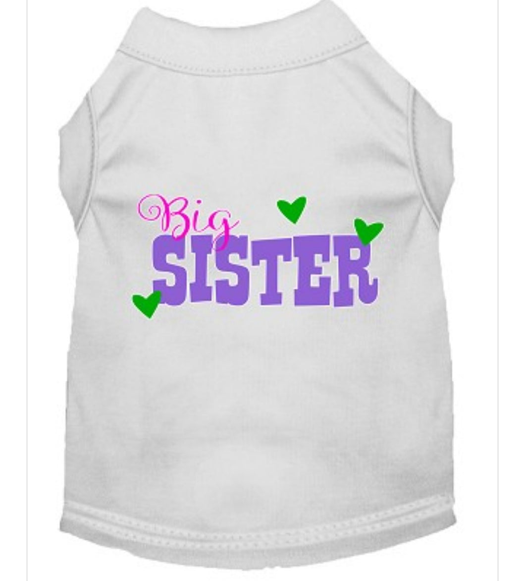 Big Sister Dog Shirt - White