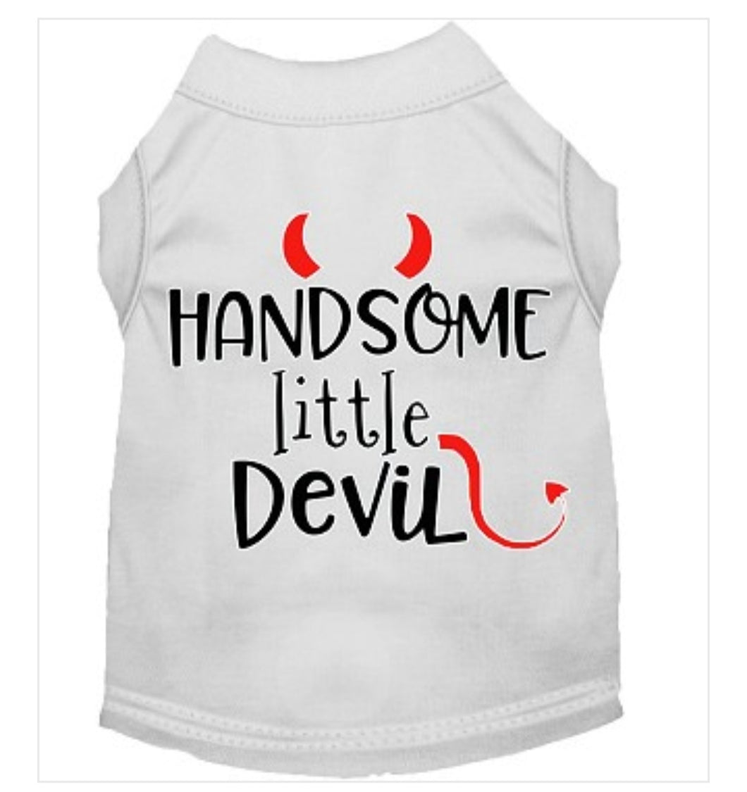 Handsome Little Devil Dog Shirt - White