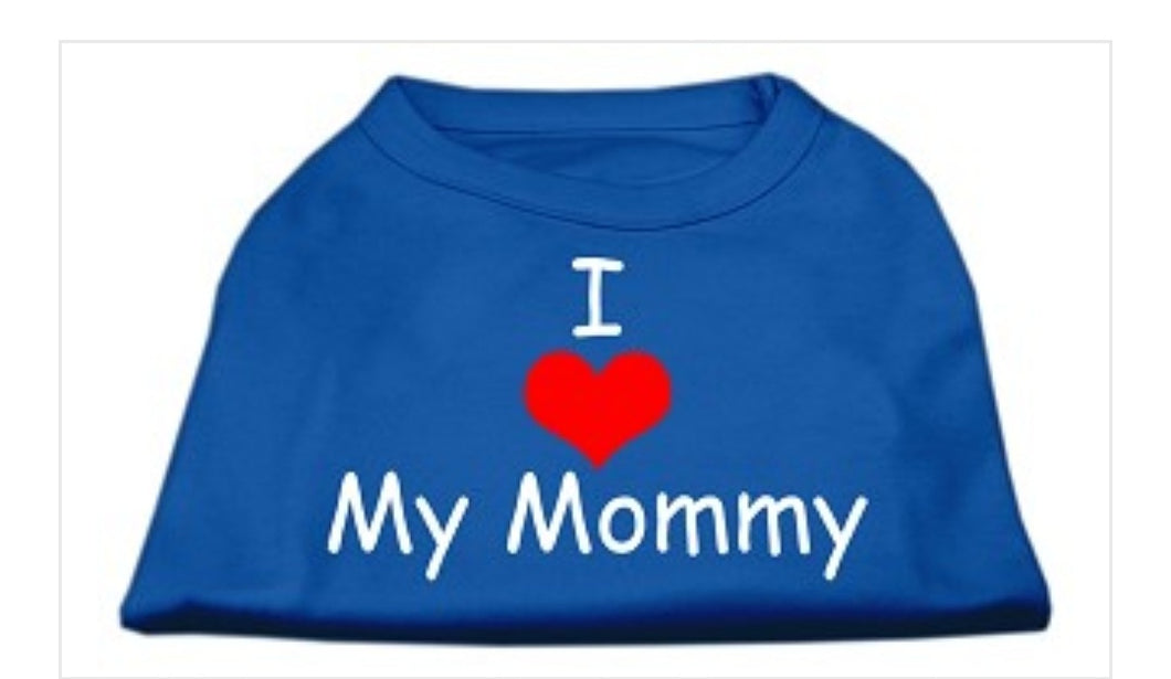 I Love My Mommy Dog Shirt - Dark Blue