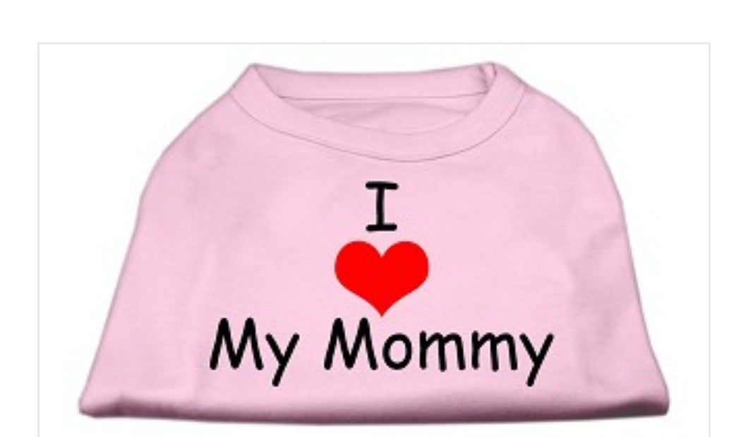 I Love My Mommy Dog Shirt - Pink