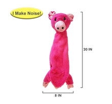 Load image into Gallery viewer, Pig Squeaker &amp; Crinkle Skinny Dog Toy
