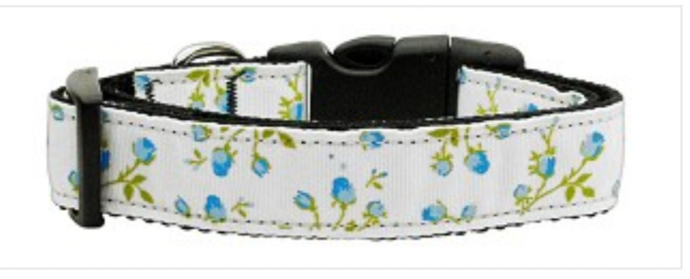 Roses (Blue) Nylon Collar