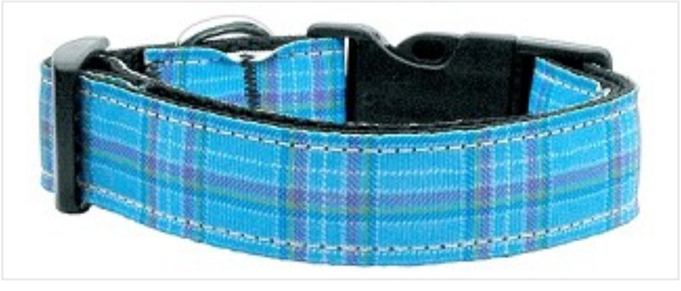 Plaid Blue Nylon Collar