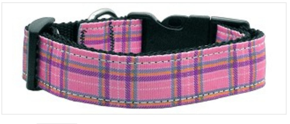 Plaid Pink Nylon Collar