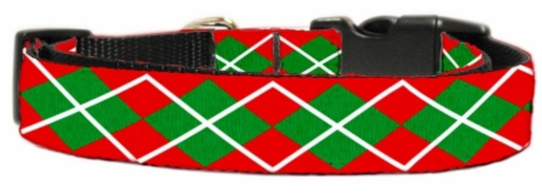 Christmas Argyle Nylon Collar