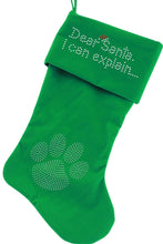 Load image into Gallery viewer, Dear Santa Christmas Stocking - Green, Pink, Blue or Black

