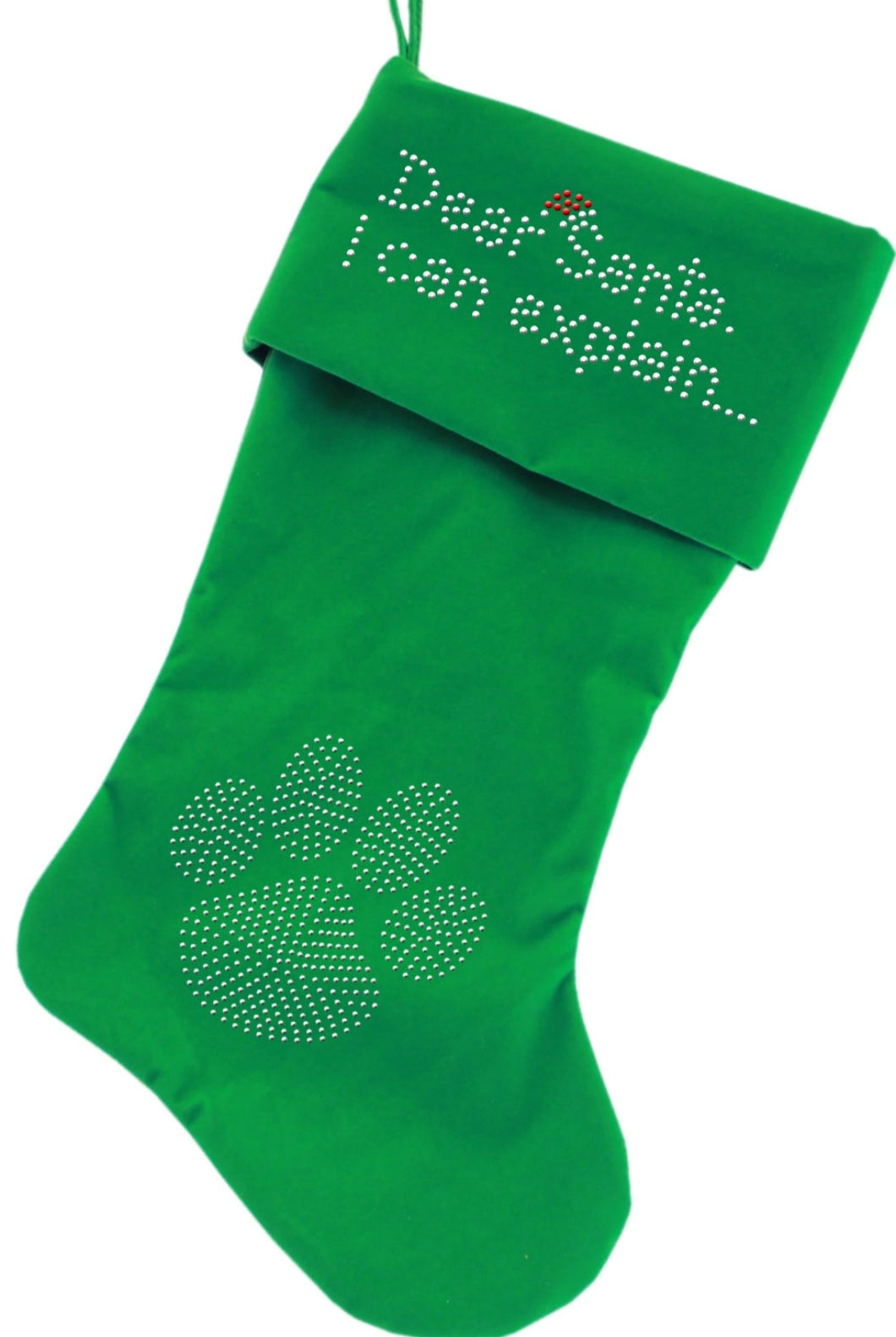 Dear Santa Christmas Stocking - Green, Pink, Blue or Black