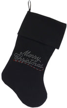 Load image into Gallery viewer, Merry Christmas (Rhinestone) Stocking - Green, Pink, Blue or Black
