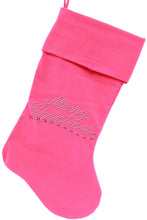 Load image into Gallery viewer, Merry Christmas (Rhinestone) Stocking - Green, Pink, Blue or Black
