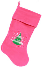Load image into Gallery viewer, Merry Christmas (Screen Print) Stocking - Red, Pink, Blue or Black
