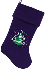 Load image into Gallery viewer, Merry Christmas (Screen Print) Stocking - Red, Pink, Blue or Black

