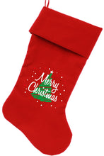 Load image into Gallery viewer, Merry Christmas (Screen Print) Stocking - Red, Pink, Blue or Black
