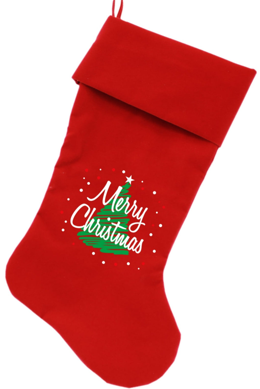 Merry Christmas (Screen Print) Stocking - Red, Pink, Blue or Black